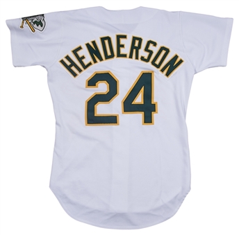 1993 Rickey Henderson Game Used Oakland As Home Jersey